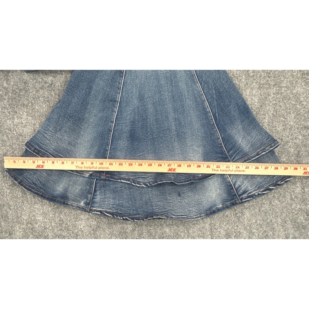 Love Highlight P230 Jeans Womens L Extreme Bell Bottom Tiered Flare Y2K Festival - Picture 10 of 12